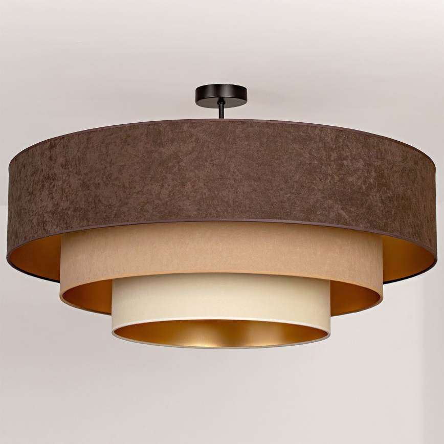 Brilagi - Lámpara de techo de montaje en superficie LUNETA 3xE27/60W/230V diámetro 80 cm marrón/beige/crema