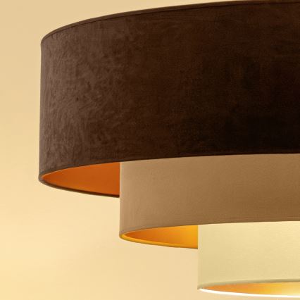 Brilagi - Lámpara de techo de montaje en superficie LUNETA 3xE27/60W/230V diámetro 80 cm marrón/beige/crema