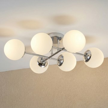 Brilagi - Lámpara de techo de montaje en superficie MALONY 6xE14/20W/230V cromado brillante