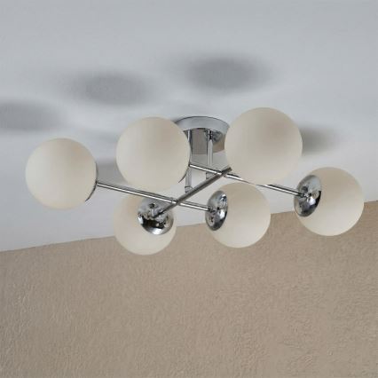 Brilagi - Lámpara de techo de montaje en superficie MALONY 6xE14/20W/230V cromado brillante