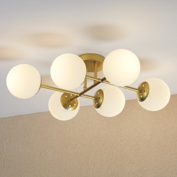 Brilagi - Lámpara de techo de montaje en superficie MALONY 6xE14/20W/230V dorada
