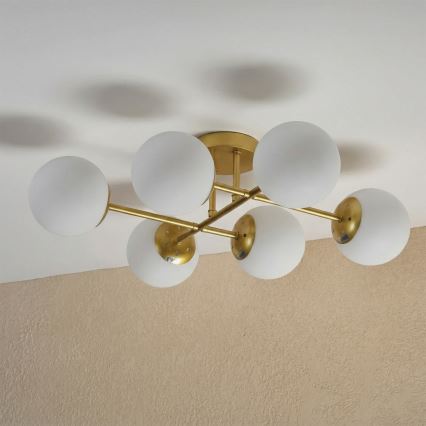 Brilagi - Lámpara de techo de montaje en superficie MALONY 6xE14/20W/230V dorada