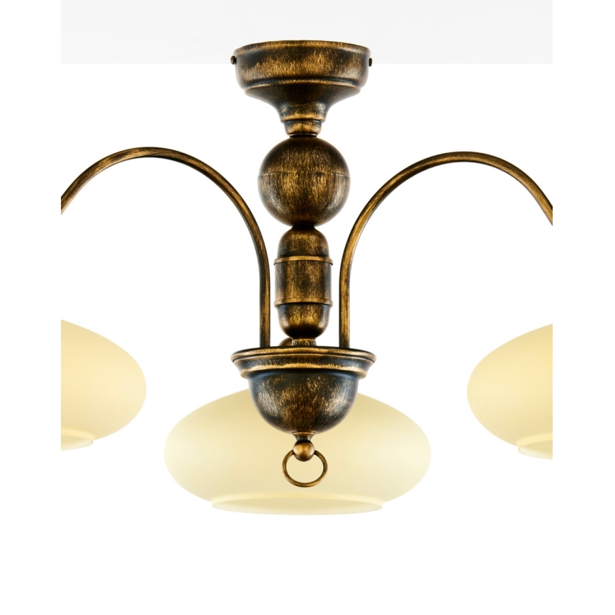 BRILAGI - Lámpara de techo de montaje en superficie MOLLERO 3xE27/15W/230V diámetro 84 cm bronce/pátina