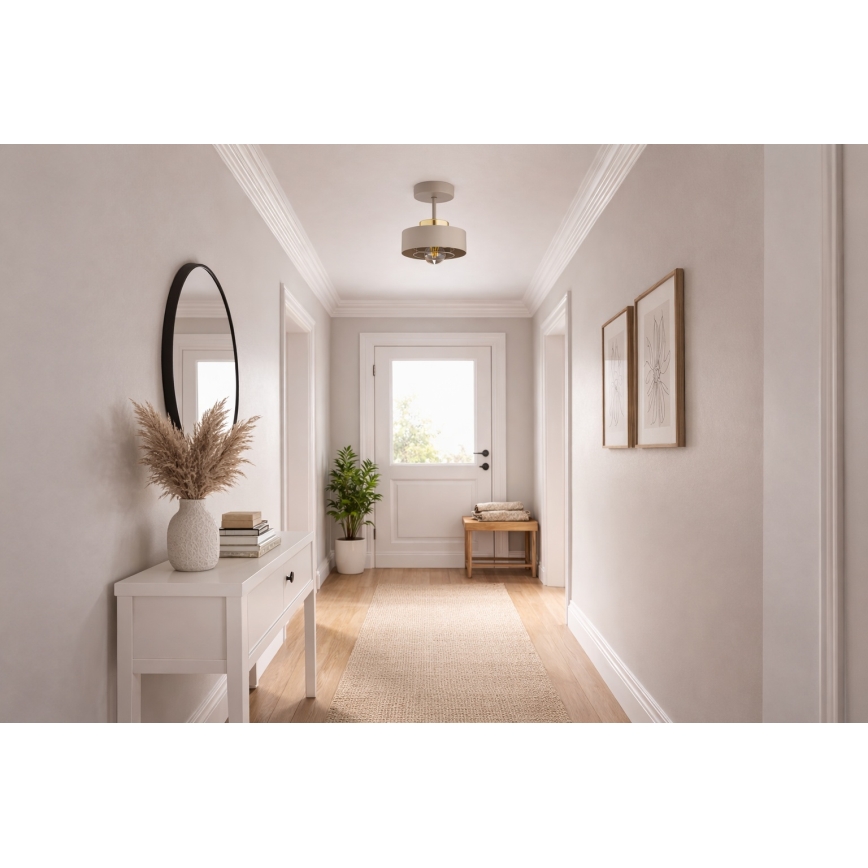 Brilagi - Lámpara de techo de montaje en superficie SPRING 1xE27/60W/230V beige/dorado