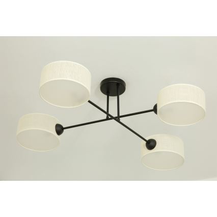 Brilagi - Lámpara de techo de montaje en superficie VIRGO 4xE14/40W/230V crema/negro