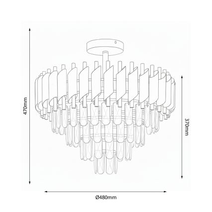 Brilagi - Lámpara de techo de montaje superficial ECLIPSE 7xE14/10W/230V Ø 48 cm dorado