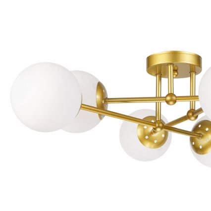 Brilagi - Lámpara de techo de montaje superficial MALIVA 6xE14/15W/230V oro/blanco