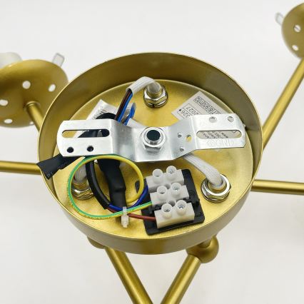 Brilagi - Lámpara de techo de montaje superficial MALIVA 6xE14/15W/230V oro/blanco