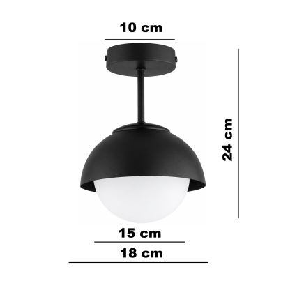 BRILAGI - Lámpara de techo de superficie COSMO 1xE27/60W/230V negra