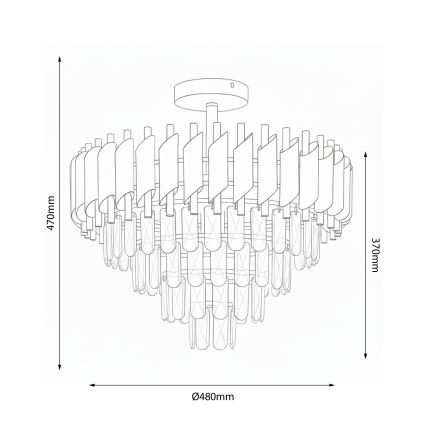 Brilagi - Lámpara de techo de superficie ECLIPSE 7xE14/10W/230V Ø 48 cm plateada