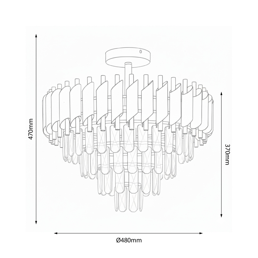 Brilagi - Lámpara de techo de superficie ECLIPSE 7xE14/10W/230V Ø 48 cm plateada