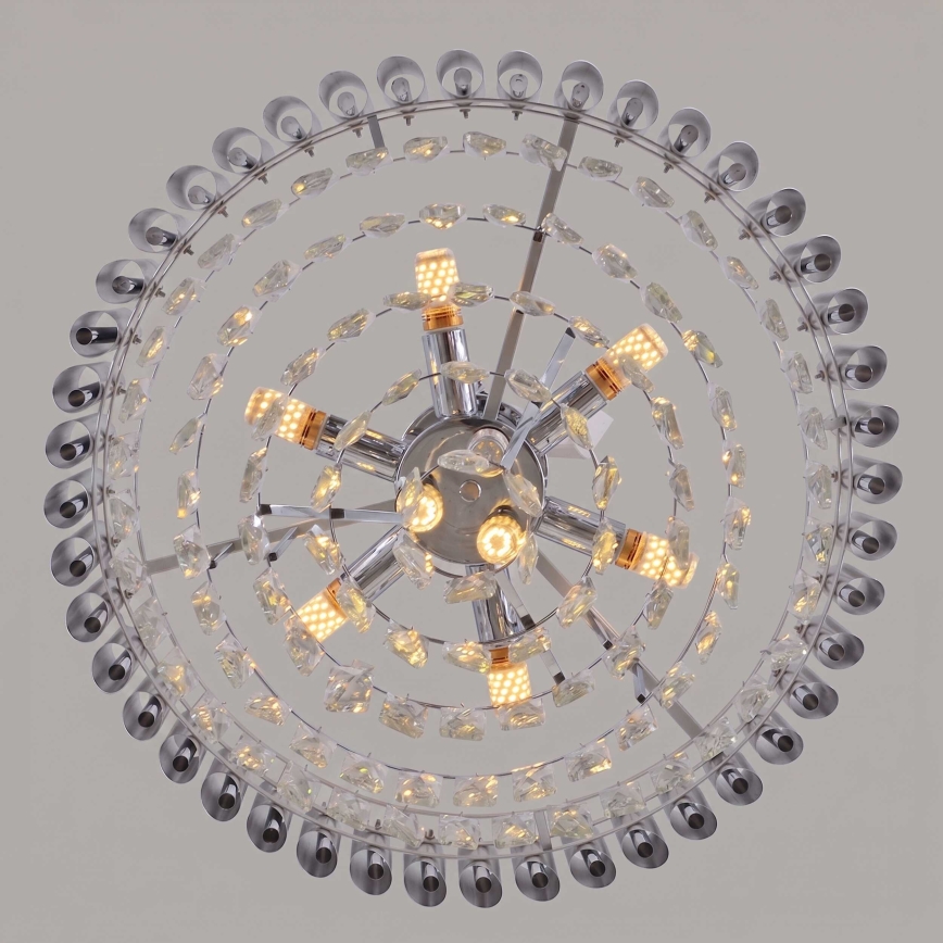 BRILAGI - Lámpara de techo de superficie ECLIPSE 9xE14/10W/230V Ø 58 cm plateada