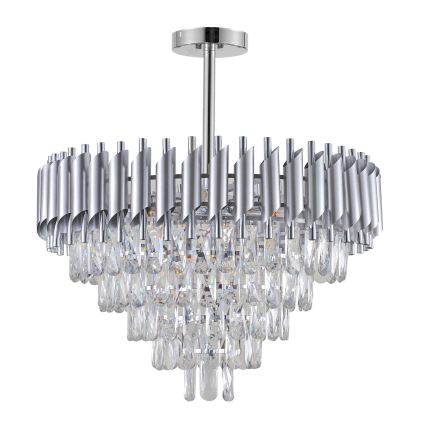 BRILAGI - Lámpara de techo de superficie ECLIPSE 9xE14/10W/230V Ø 58 cm plateada
