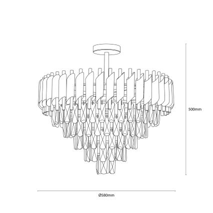 BRILAGI - Lámpara de techo de superficie ECLIPSE 9xE14/10W/230V Ø 58 cm plateada