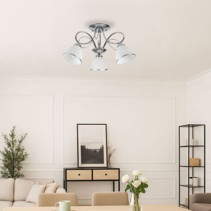Brilagi - Lámpara de techo de superficie FRED 3xE27/60W/230V, diámetro 59 cm, cromo brillante