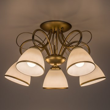 Brilagi - Lámpara de techo de superficie FRED 5xE27/60W/230V, diámetro 59 cm, dorada
