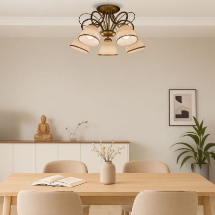 Brilagi - Lámpara de techo de superficie FRED 5xE27/60W/230V, diámetro 59 cm, dorada