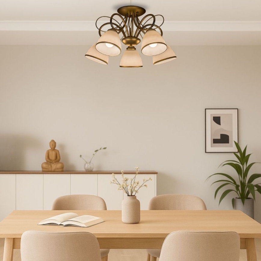 Brilagi - Lámpara de techo de superficie FRED 5xE27/60W/230V, diámetro 59 cm, dorada