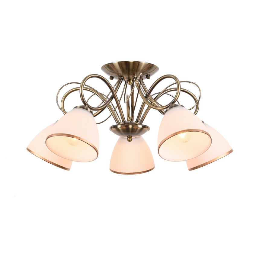 Brilagi - Lámpara de techo de superficie FRED 5xE27/60W/230V Ø 59 cm bronce