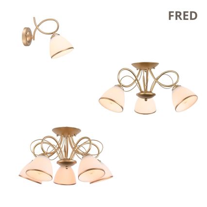 Brilagi - Lámpara de techo de superficie FRED 5xE27/60W/230V Ø 59 cm bronce