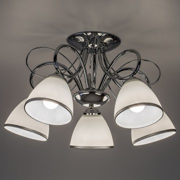 Brilagi - Lámpara de techo de superficie FRED 5xE27/60W/230V Ø 59 cm cromo brillante