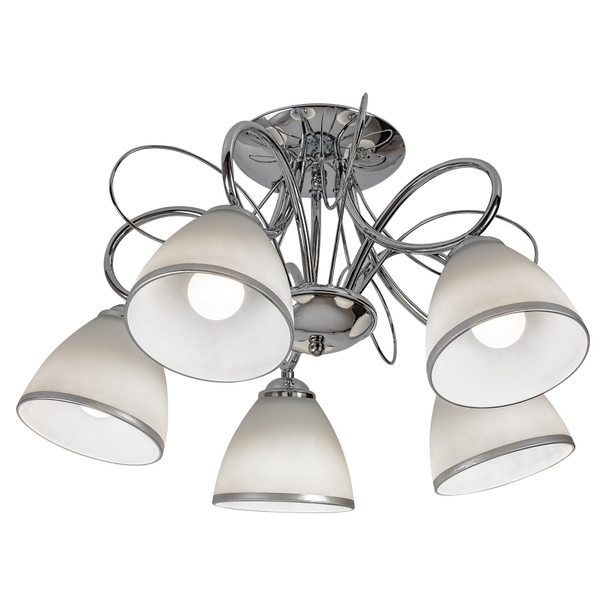 Brilagi - Lámpara de techo de superficie FRED 5xE27/60W/230V Ø 59 cm cromo brillante