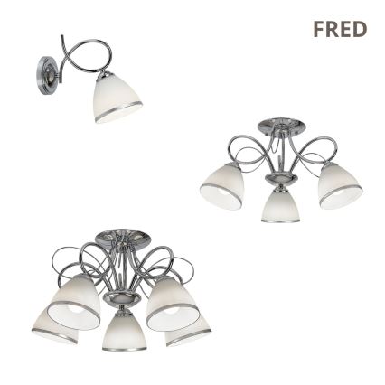 Brilagi - Lámpara de techo de superficie FRED 5xE27/60W/230V Ø 59 cm cromo brillante