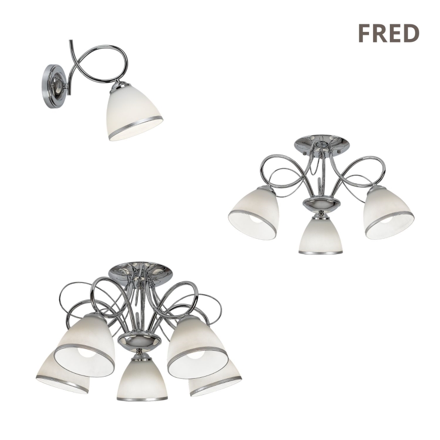 Brilagi - Lámpara de techo de superficie FRED 5xE27/60W/230V Ø 59 cm cromo brillante