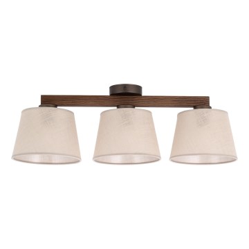 Brilagi - Lámpara de techo de superficie LATTE 3xE27/15W/230V pino/beige