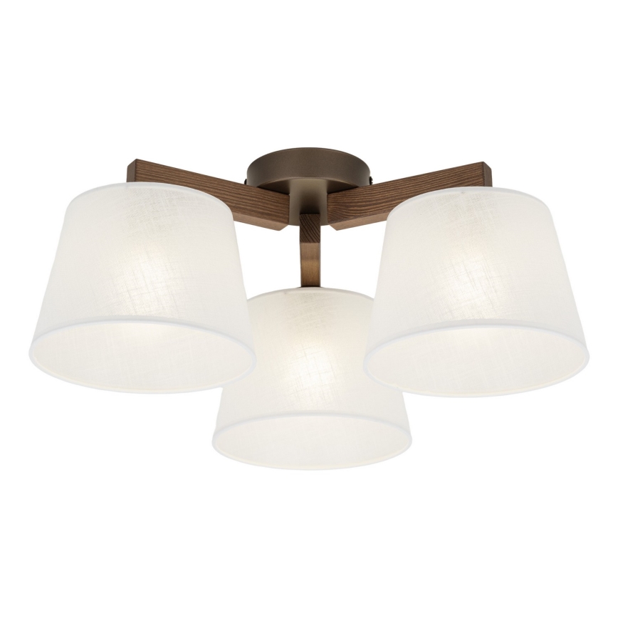 Brilagi - Lámpara de techo de superficie LATTE 3xE27/15W/230V pino/blanco