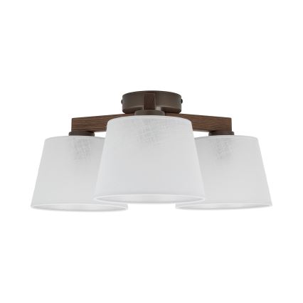 Brilagi - Lámpara de techo de superficie LATTE 3xE27/15W/230V pino/blanco