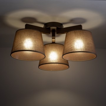 Brilagi - Lámpara de techo de superficie LATTE 3xE27/15W/230V pino/marrón