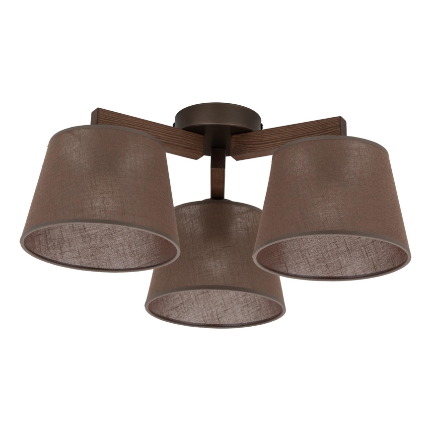 Brilagi - Lámpara de techo de superficie LATTE 3xE27/15W/230V pino/marrón