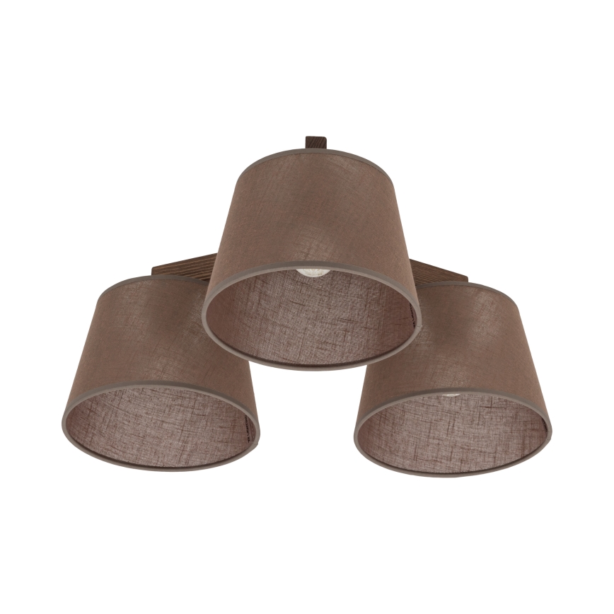 Brilagi - Lámpara de techo de superficie LATTE 3xE27/15W/230V pino/marrón