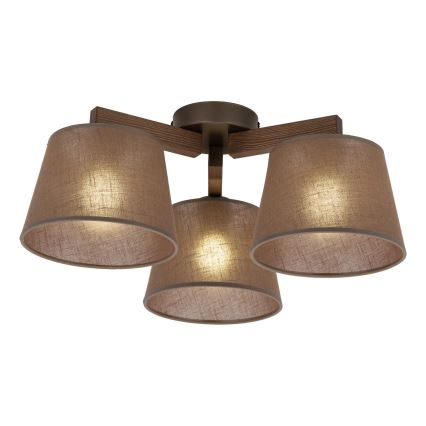 Brilagi - Lámpara de techo de superficie LATTE 3xE27/15W/230V pino/marrón