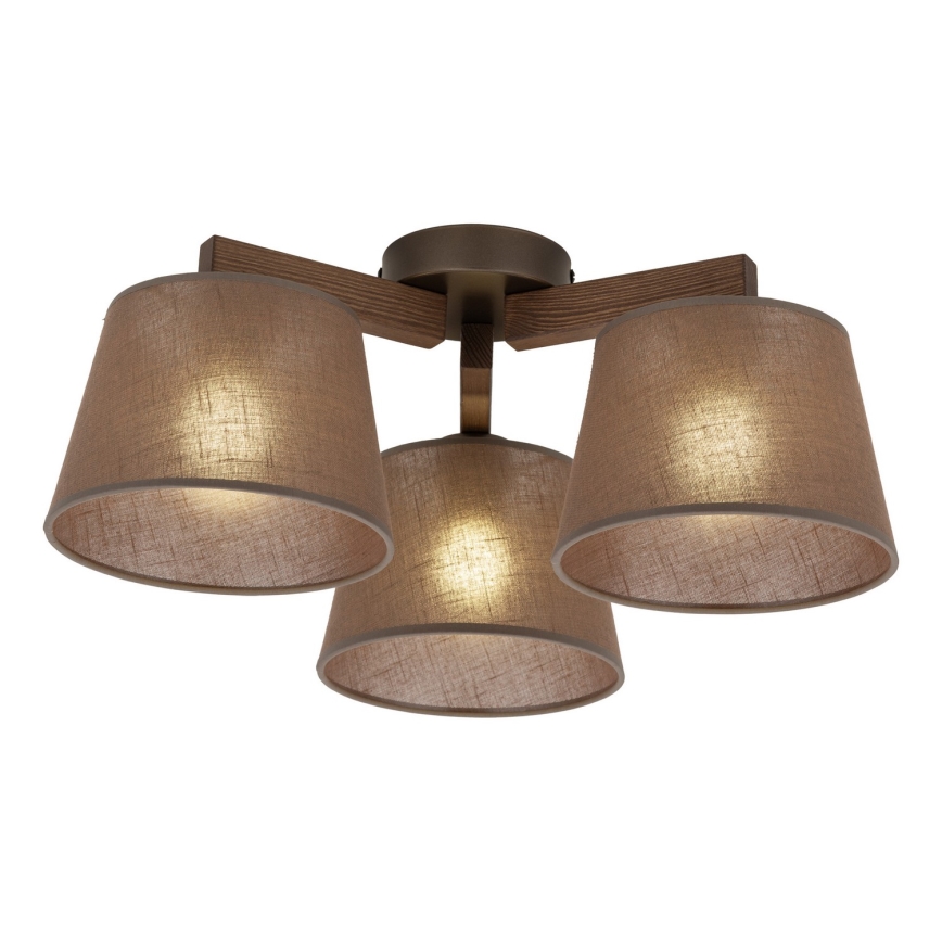 Brilagi - Lámpara de techo de superficie LATTE 3xE27/15W/230V pino/marrón