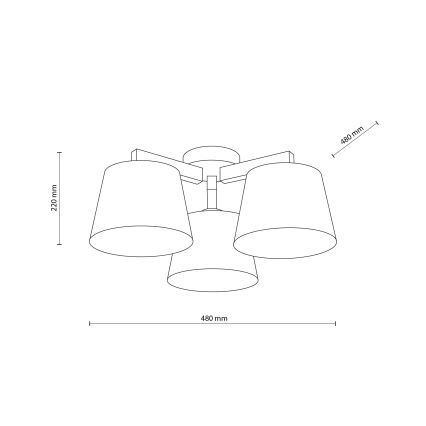 Brilagi - Lámpara de techo de superficie LATTE 3xE27/15W/230V pino/marrón