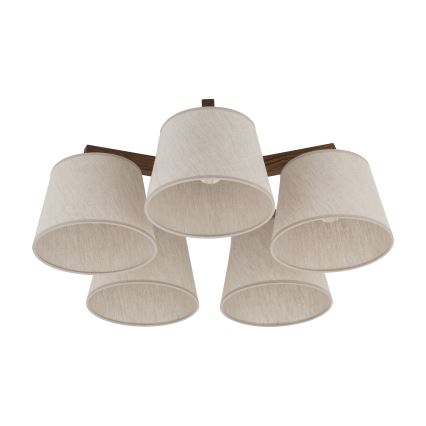 Brilagi - Lámpara de techo de superficie LATTE 5xE27/15W/230V pino/crema