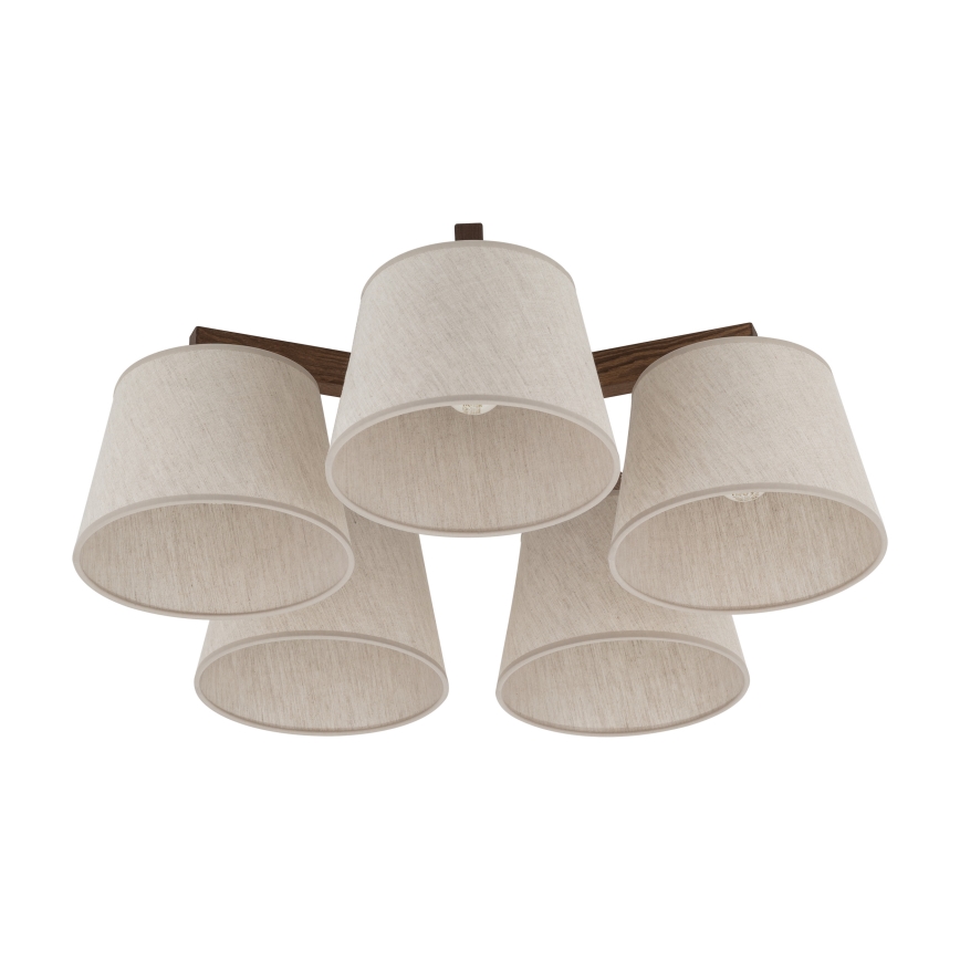 Brilagi - Lámpara de techo de superficie LATTE 5xE27/15W/230V pino/crema