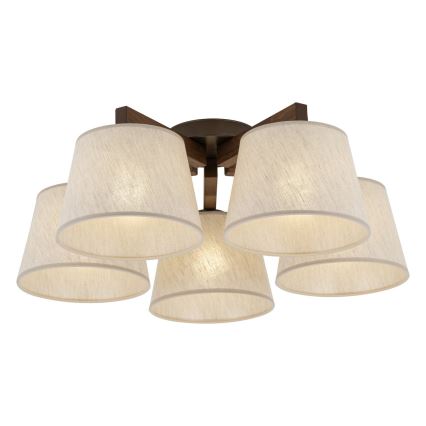 Brilagi - Lámpara de techo de superficie LATTE 5xE27/15W/230V pino/crema