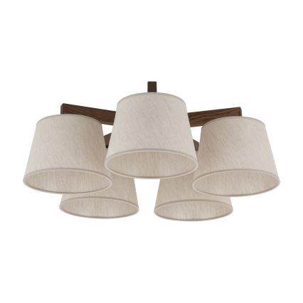 Brilagi - Lámpara de techo de superficie LATTE 5xE27/15W/230V pino/crema