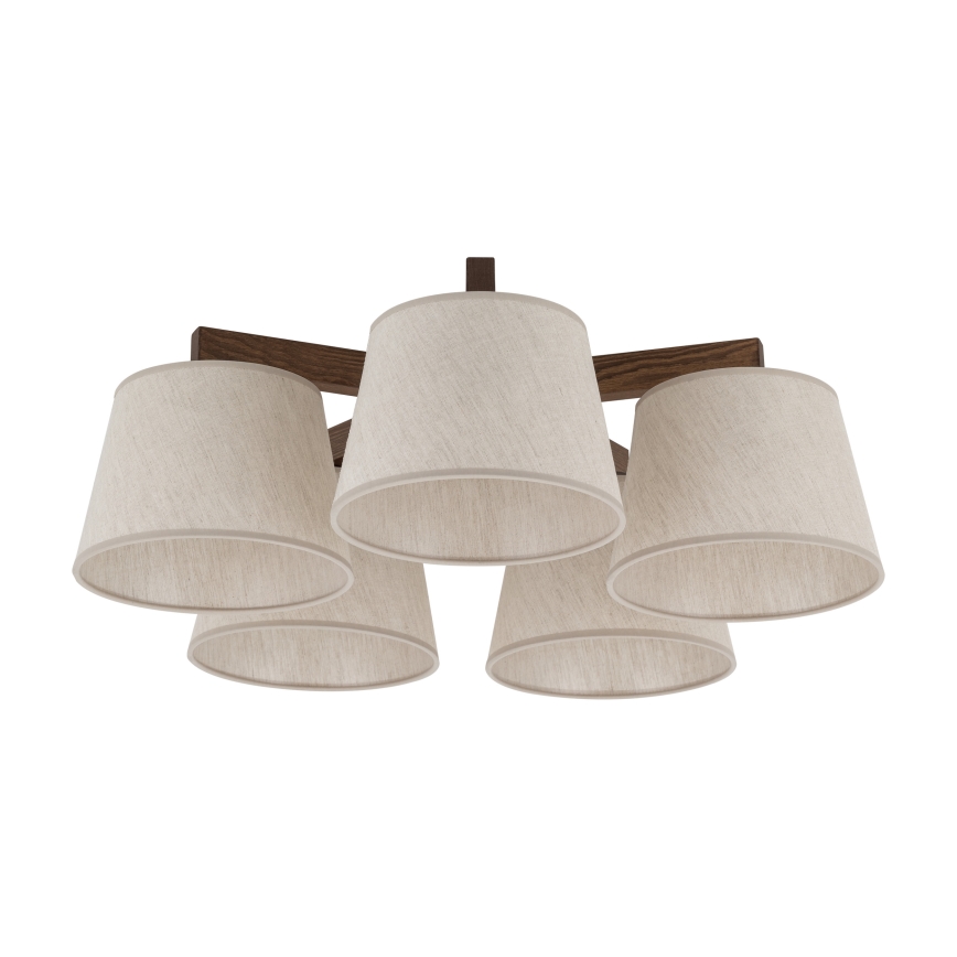 Brilagi - Lámpara de techo de superficie LATTE 5xE27/15W/230V pino/crema