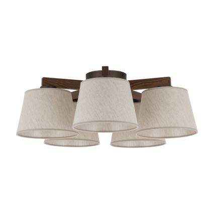 Brilagi - Lámpara de techo de superficie LATTE 5xE27/15W/230V pino/crema