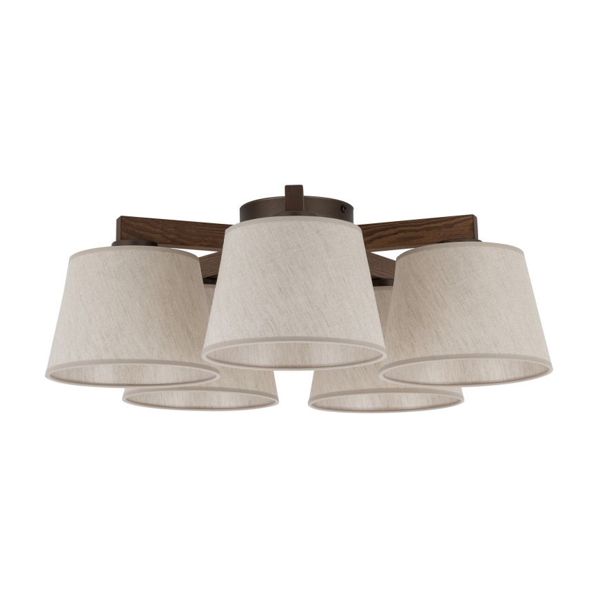 Brilagi - Lámpara de techo de superficie LATTE 5xE27/15W/230V pino/crema