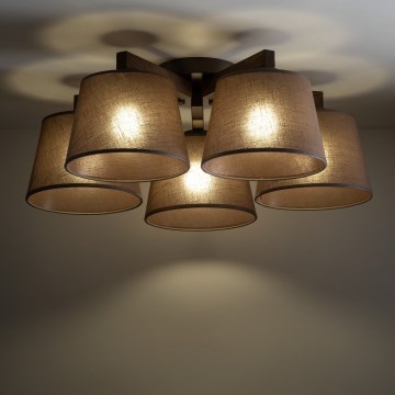 Brilagi - Lámpara de techo de superficie LATTE 5xE27/15W/230V pino/marrón