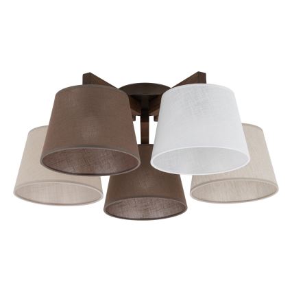 Brilagi - Lámpara de techo de superficie LATTE 5xE27/15W/230V pino/mix
