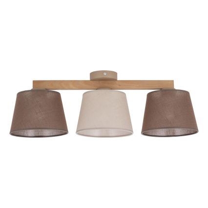 Brilagi - Lámpara de techo de superficie LATTE SABIA 3xE27/15W/230V pino/mezcla