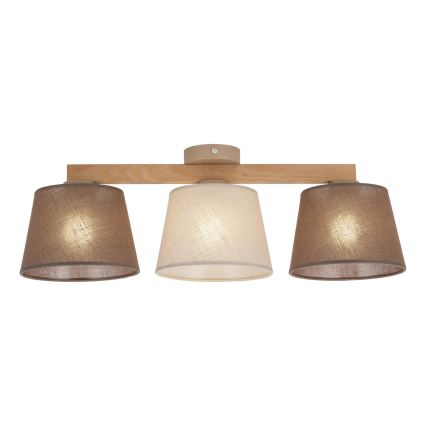 Brilagi - Lámpara de techo de superficie LATTE SABIA 3xE27/15W/230V pino/mezcla