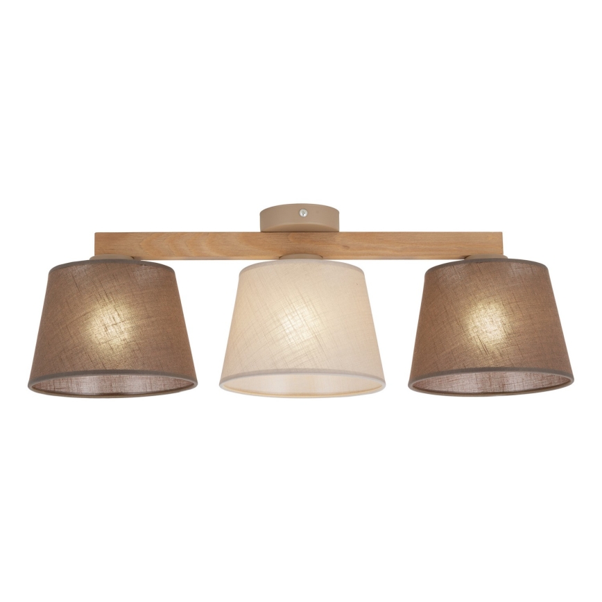 Brilagi - Lámpara de techo de superficie LATTE SABIA 3xE27/15W/230V pino/mezcla
