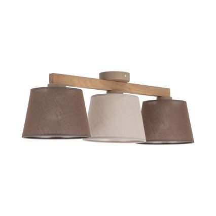 Brilagi - Lámpara de techo de superficie LATTE SABIA 3xE27/15W/230V pino/mezcla